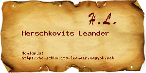 Herschkovits Leander névjegykártya